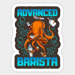 Octopus Advanced Barista Coffee Employee Sticker